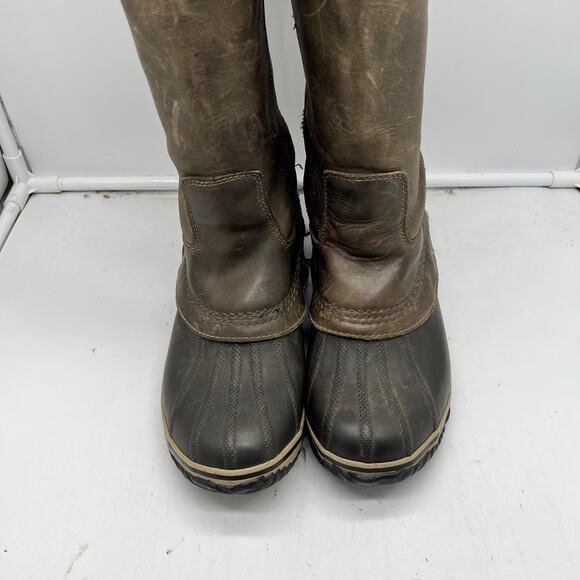 Sorel Slimpack Tall Leather Boots Womens 8 Riding Duck Snow Winter - Picture 6 of 11